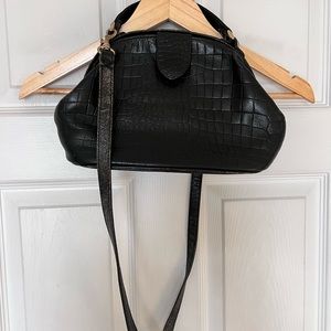 Vintage black croc bag